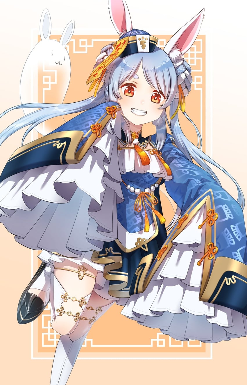 usada pekora and don-chan (hololive) drawn by zasso_ueki