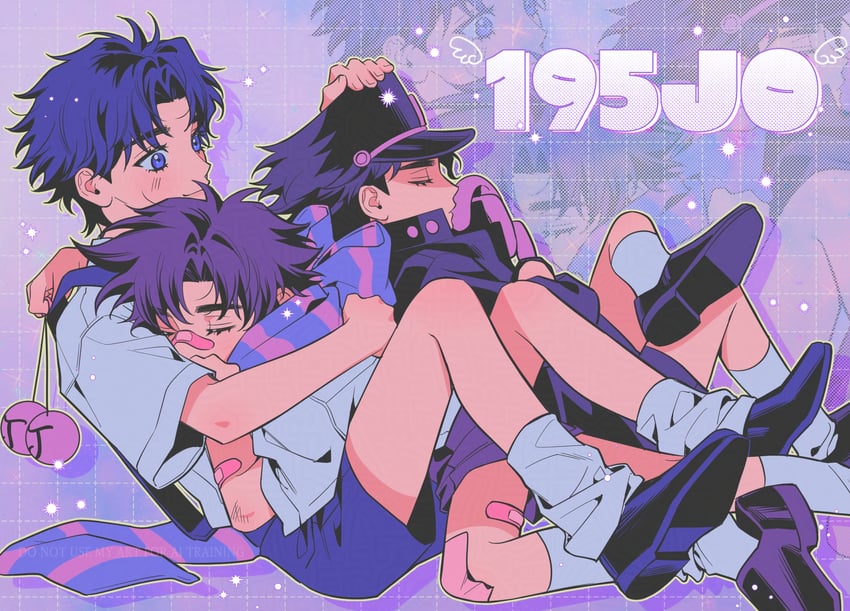 joseph joestar, kujo jotaro, and jonathan joestar (jojo no kimyou na bouken and 2 more) drawn by rkznfksthsus
