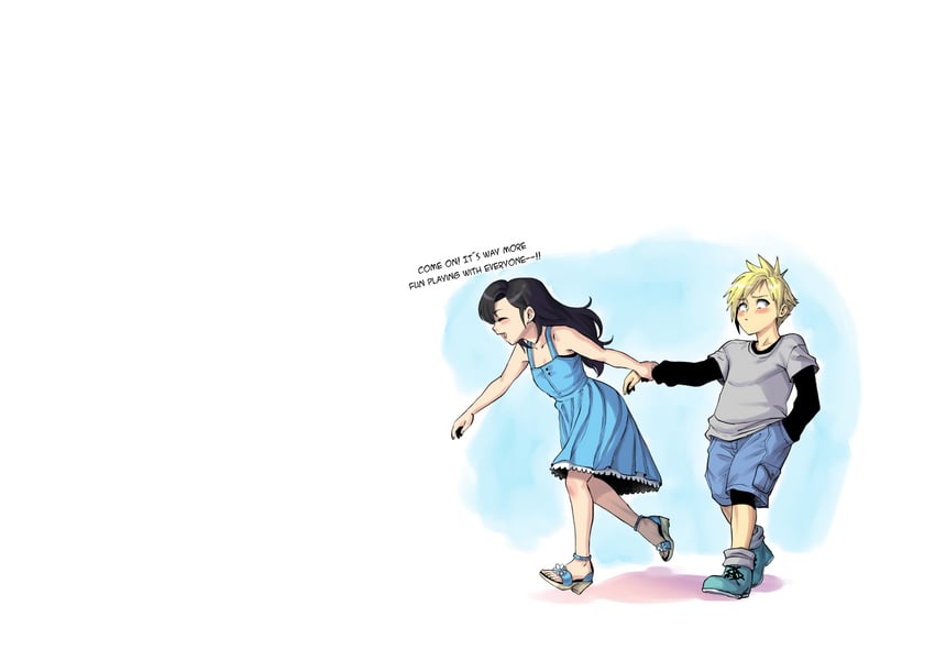 tifa lockhart and cloud strife (final fantasy and 1 more) drawn by aarokira