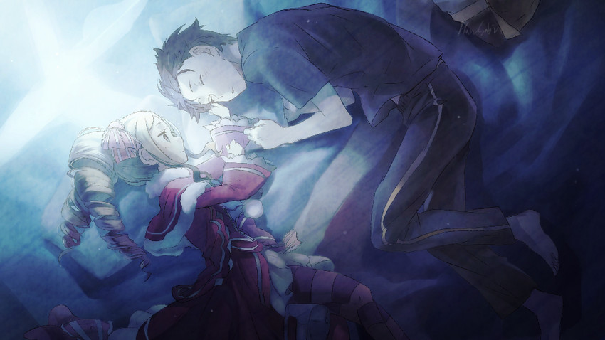 natsuki subaru and beatrice (re:zero kara hajimeru isekai seikatsu) drawn by harusabin