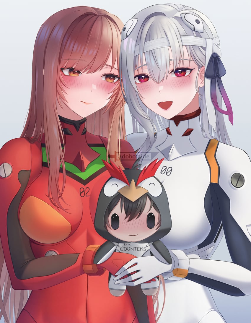 souryuu asuka langley, ayanami rei, rapi, commander, modernia, and 1 more (neon genesis evangelion and 1 more) drawn by adobolaide