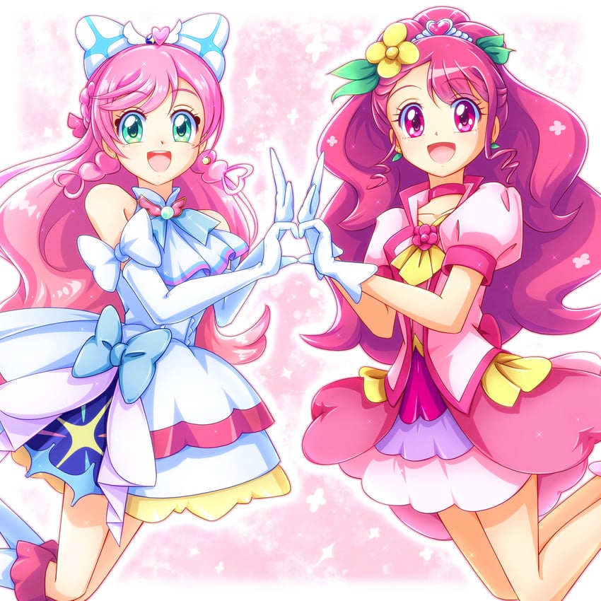 nijigaoka mashiro, hanadera nodoka, cure prism, cure grace, and kakuma ai (precure and 2 more) drawn by mimimix
