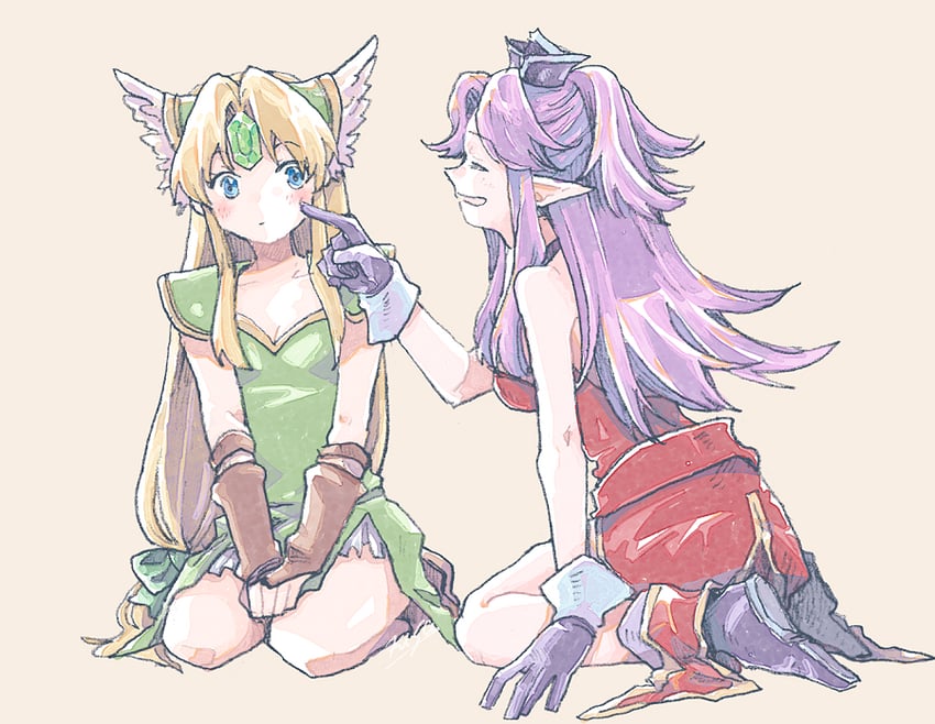 riesz and angela (seiken densetsu and 1 more) drawn by michibata_65