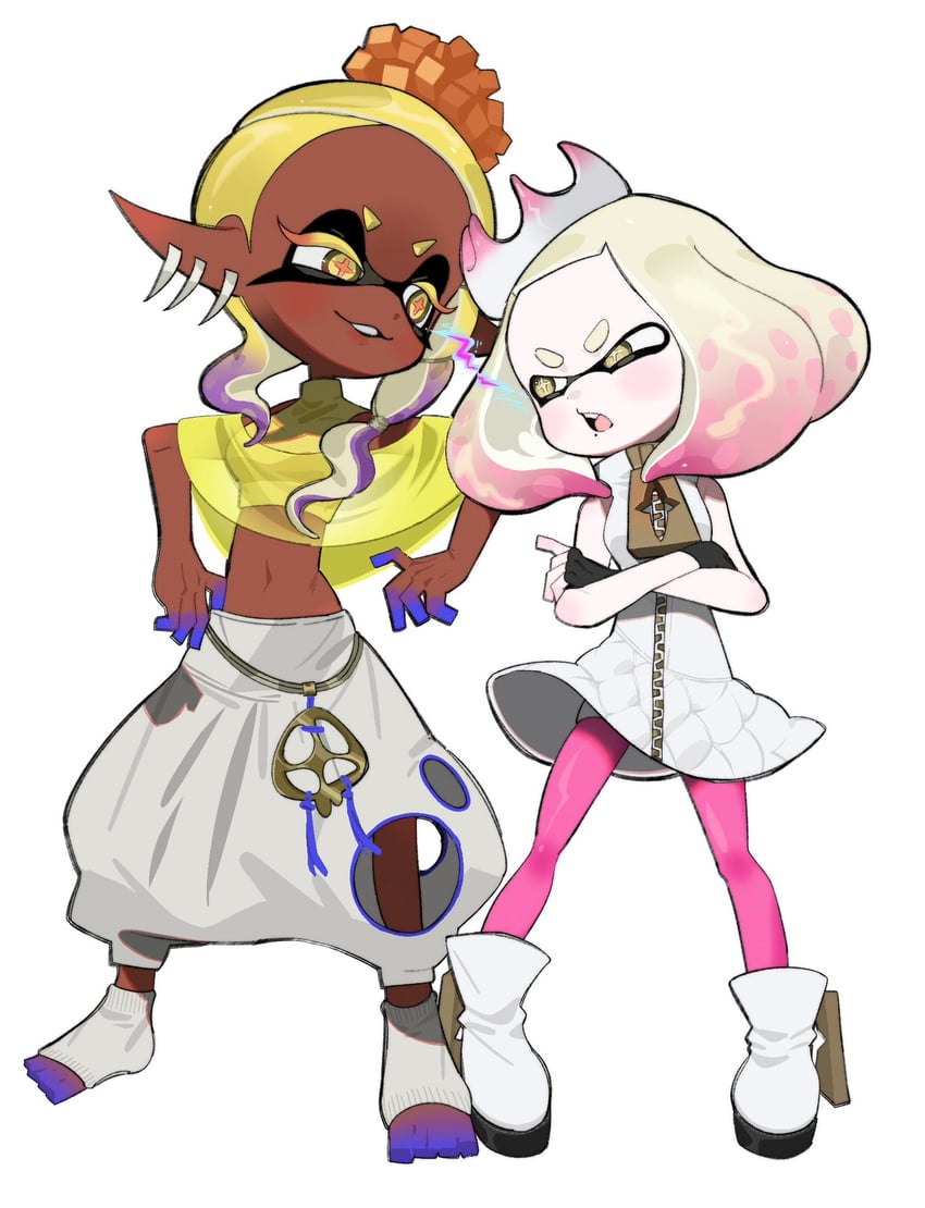 frye and pearl (splatoon and 1 more) drawn by lat_latte71