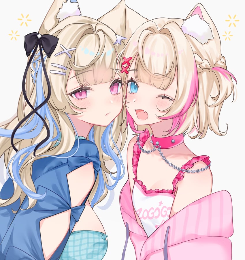fuwawa abyssgard and mococo abyssgard (hololive and 1 more) drawn by cherriuna