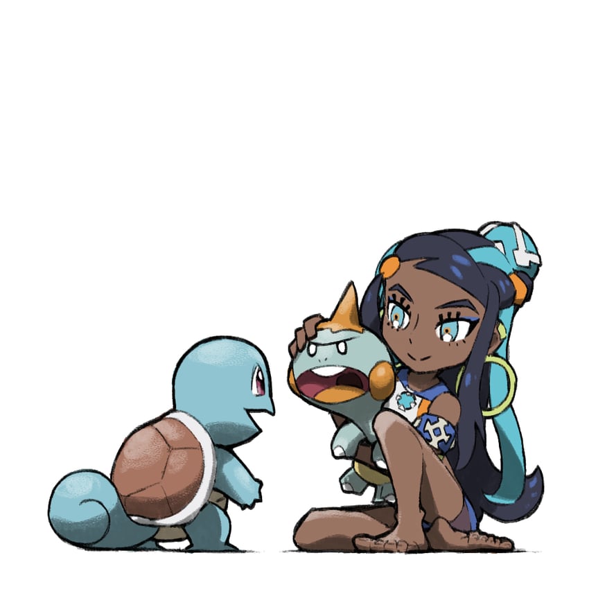 nessa, squirtle, and chewtle (pokemon and 1 more) drawn by blacknirrow
