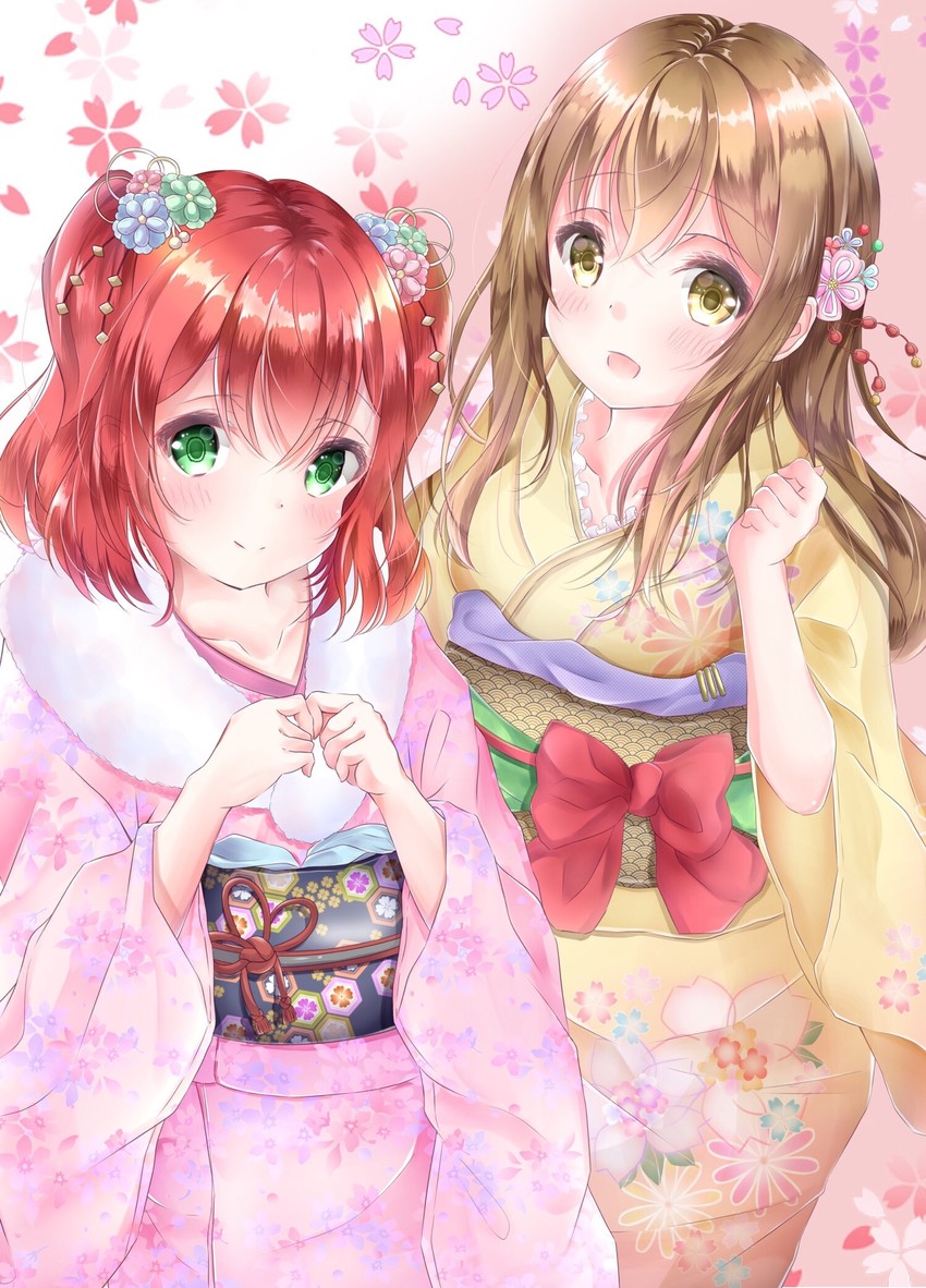 kunikida hanamaru and kurosawa ruby (love live! and 1 more) drawn by inahori