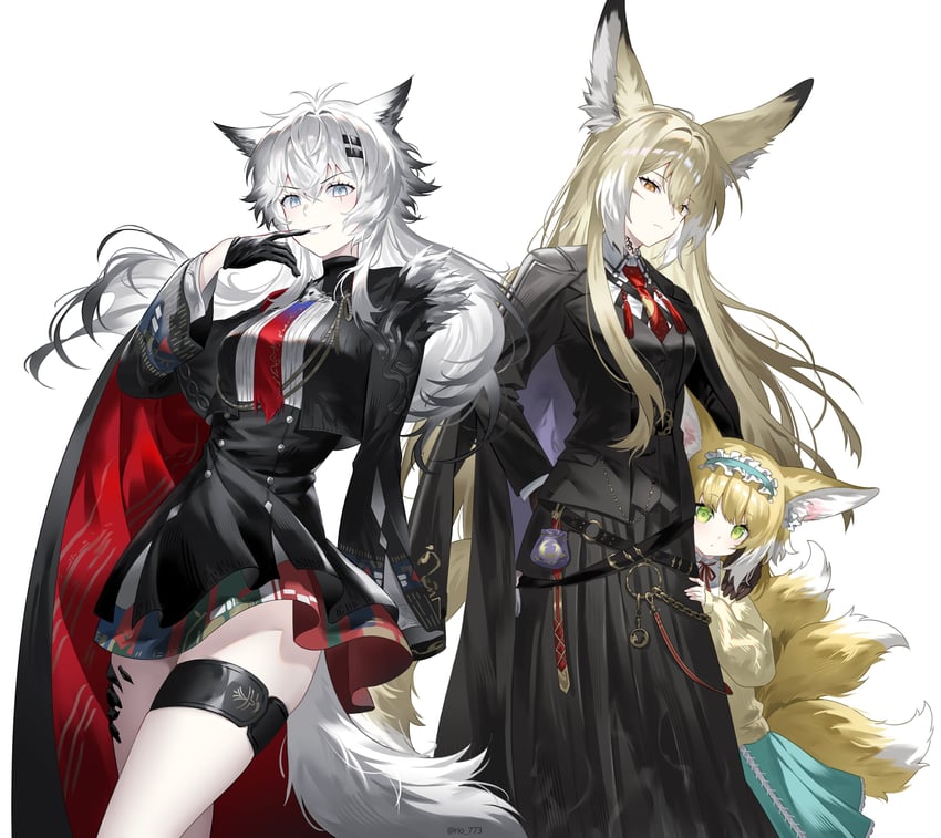 lappland, suzuran, vulpisfoglia, and lappland the decadenza (arknights) drawn by rio_(rio773)