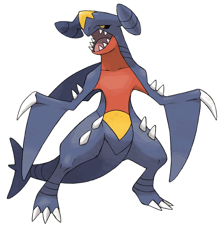 garchomp (pokemon and 1 more) drawn by sugimori_ken