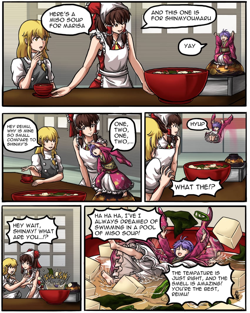 hakurei reimu, kirisame marisa, and sukuna shinmyoumaru (touhou) drawn by buhbuhbored