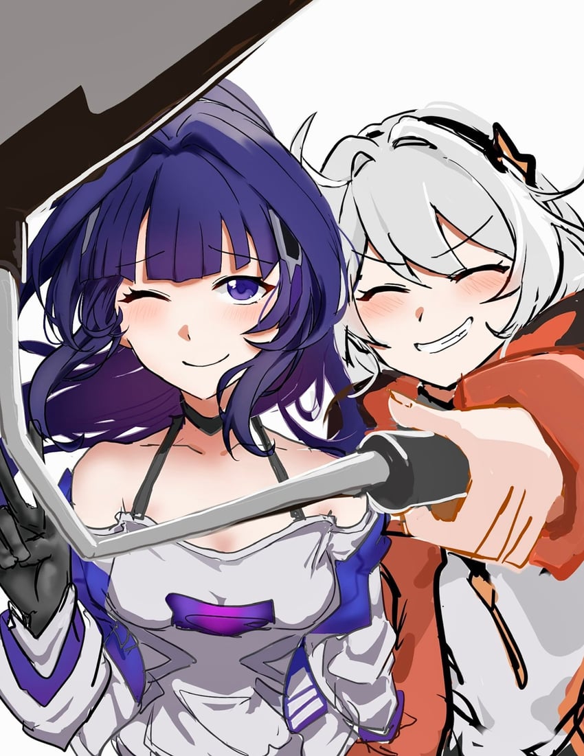 kiana kaslana and raiden mei (honkai and 1 more) drawn by teriteriiiiiii