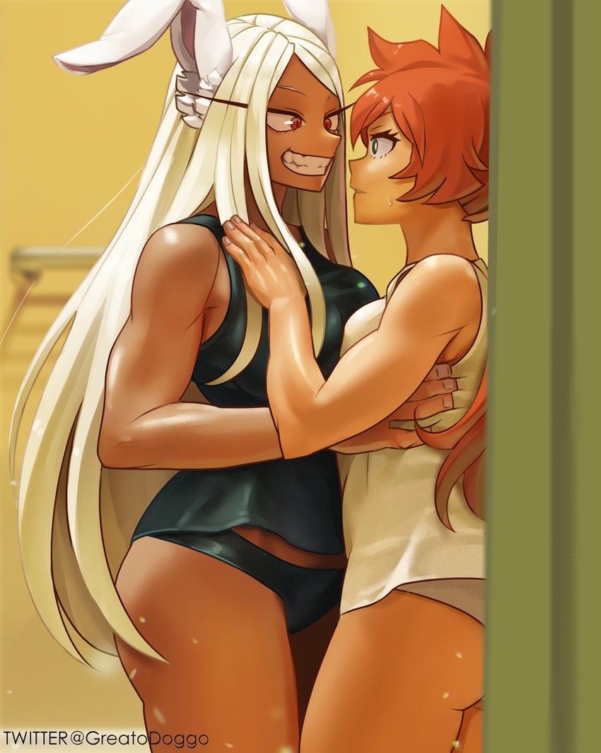 mirko and kendo itsuka (boku no hero academia) drawn by greatodoggo