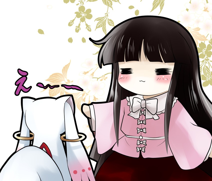 houraisan kaguya and kyubey (touhou and 1 more) drawn by yume_shokunin