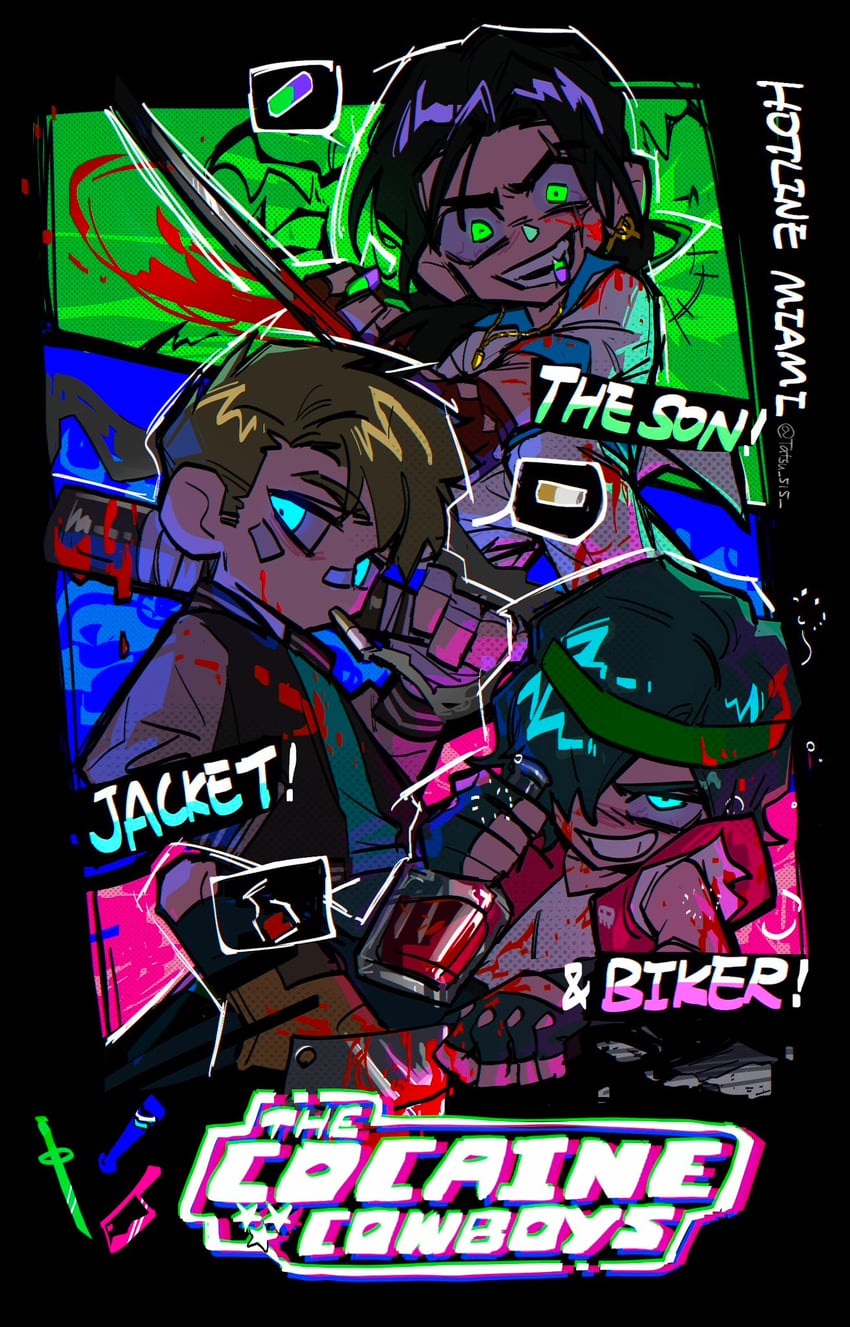 jacket, biker, and son (powerpuff girls and 2 more) drawn by tatsu_(tatsumccree)