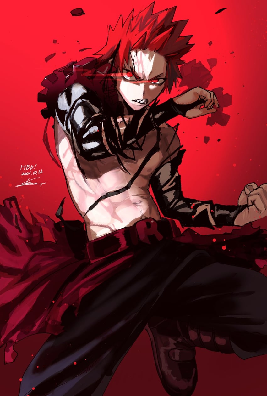 kirishima eijiro (boku no hero academia) drawn by shoco_(sco_labo)