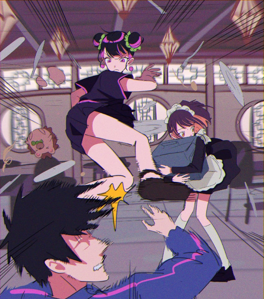 nira-chan and uniguri (zutto mayonaka de ii no ni and 2 more) drawn by myon_(tokipi)