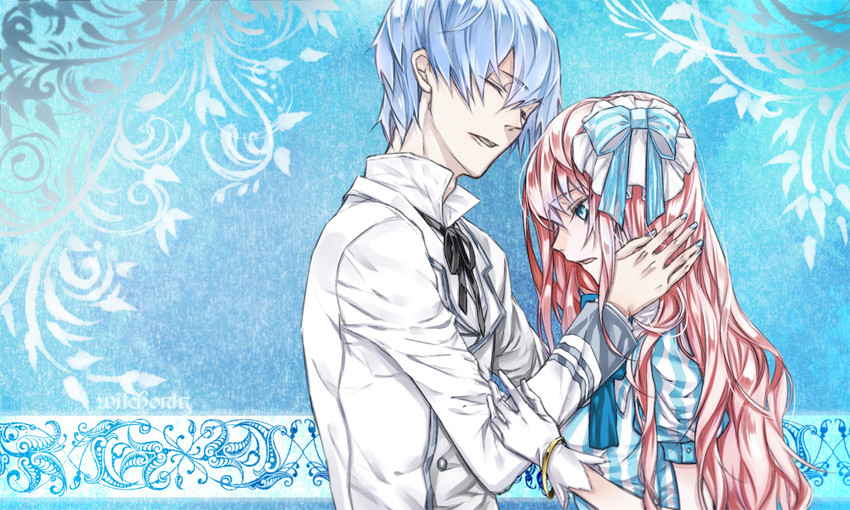 megurine luka and kaito (vocaloid and 2 more) drawn by witchonly