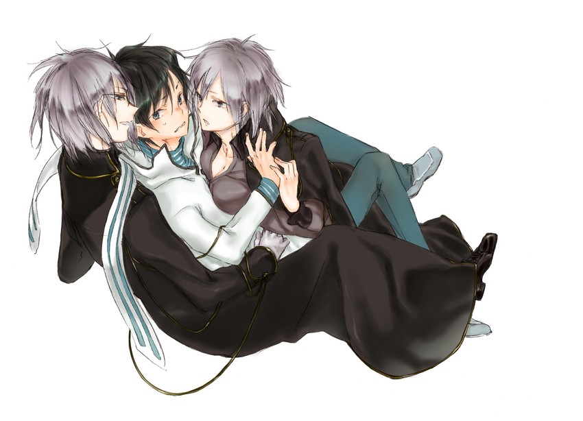 protagonist, hotsuin miyako, and houtsuin yamato (devil survivor and 1 more) drawn by marukin