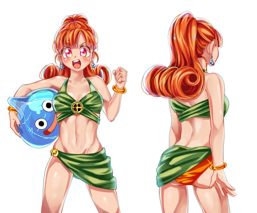 slime and alena (dragon quest and 1 more) drawn by atarime_(atarimemakaron)