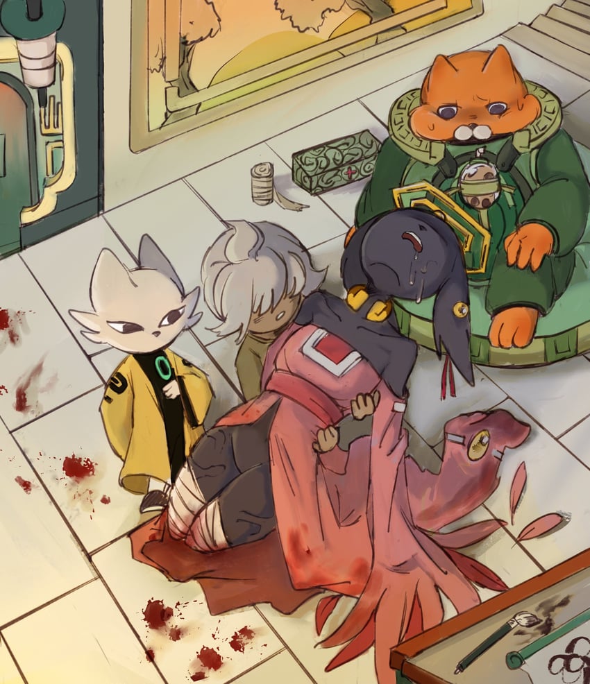 yi, shuanshuan, kuafu, and goumang (nine sols) drawn by lord_earthworm