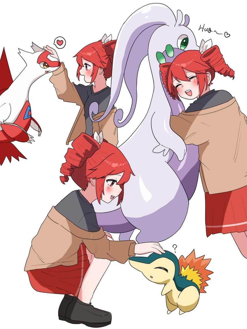 kasane teto, cyndaquil, latias, and goodra (pokemon and 1 more) drawn by haru_maron