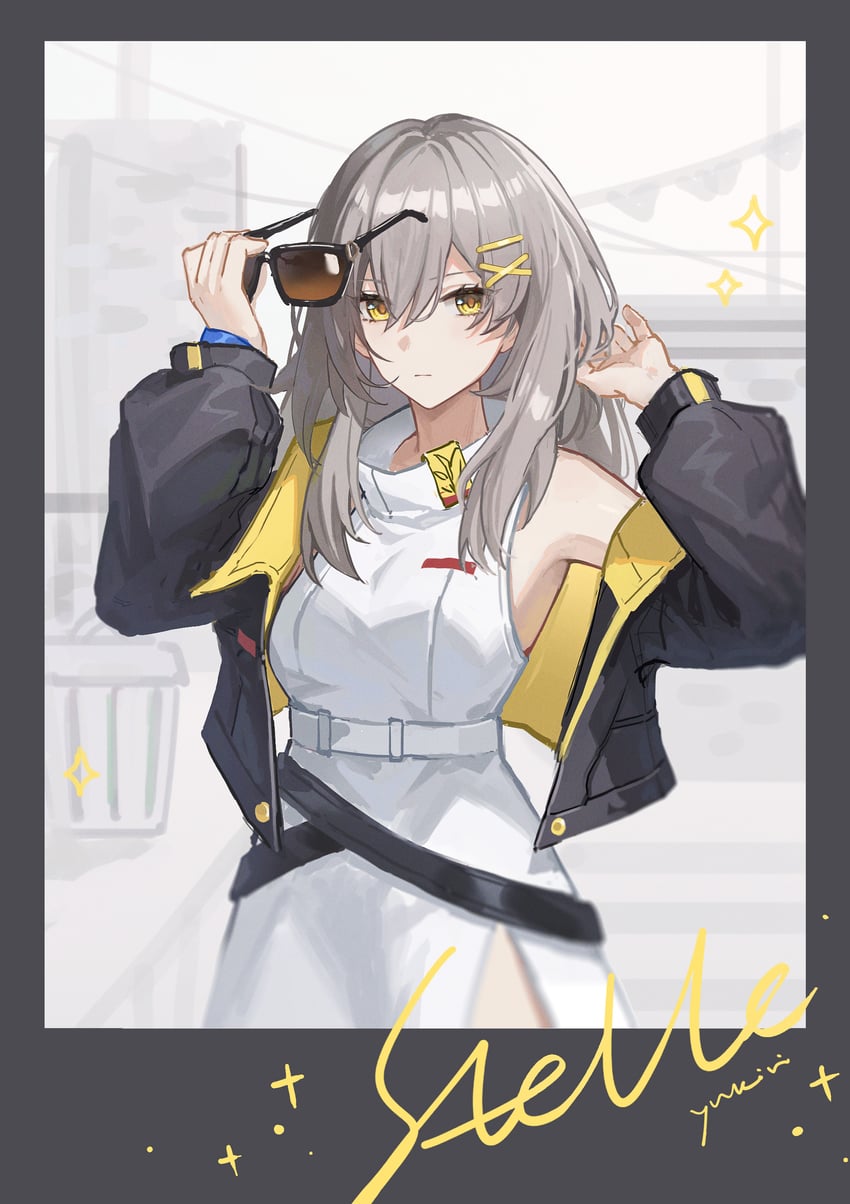 trailblazer and stelle (honkai and 1 more) drawn by yukiri_(l_ii)