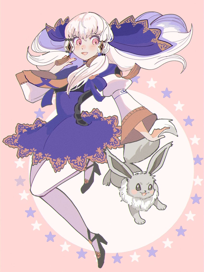eevee, lysithea von ordelia, and yuuki aoi (pokemon and 2 more) drawn by chimney_(chimney0311)