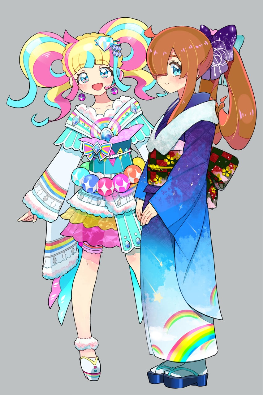 nijinosaki dia and daia (pretty series and 1 more) drawn by moudoku_(decopon3rd)