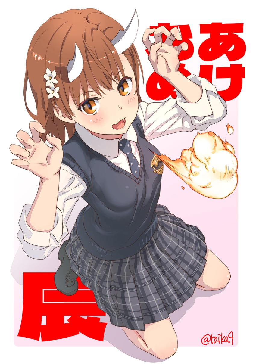 misaka mikoto and aoki ruri (toaru majutsu no index and 2 more) drawn by raika9