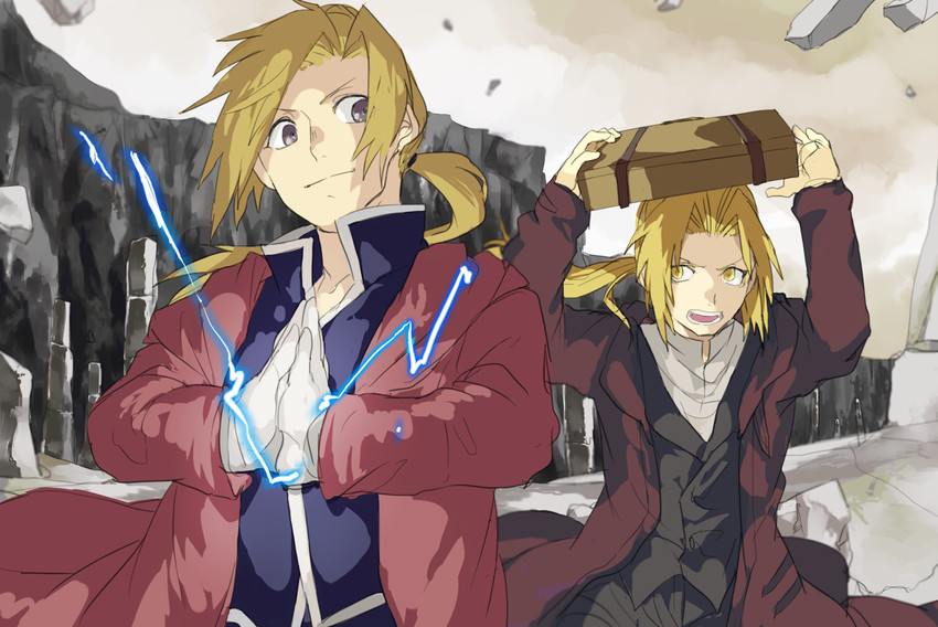 edward elric and alphonse elric (fullmetal alchemist and 1 more) drawn by momomosae