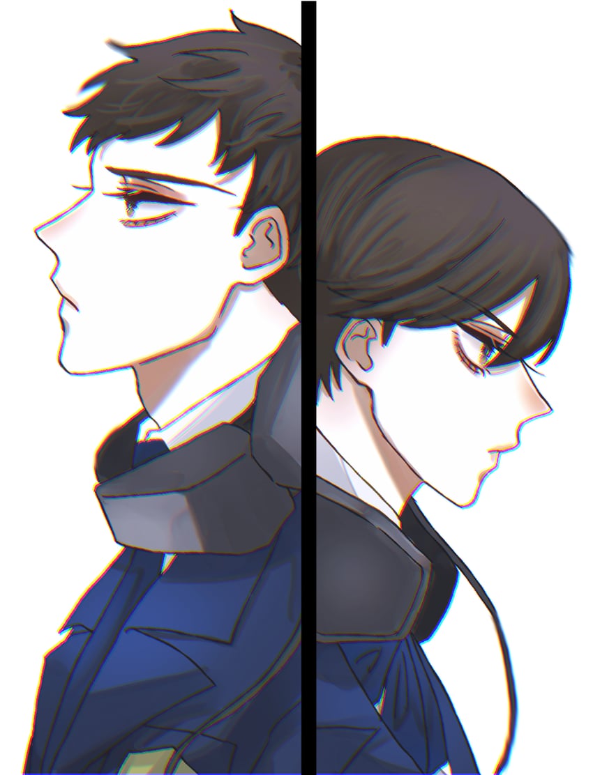 uchida tamaki and male protagonist (shin megami tensei and 1 more) drawn by stgm
