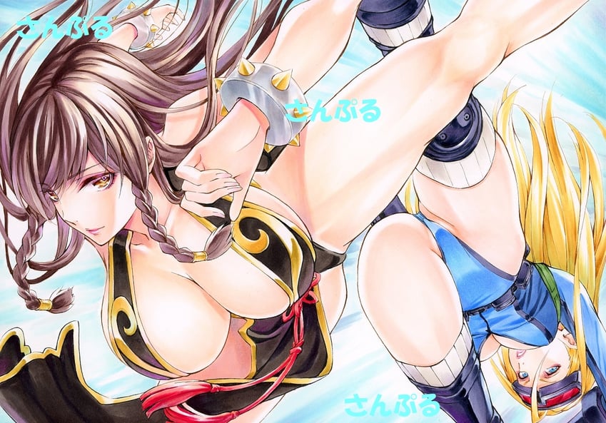 chun-li and cammy white (street fighter and 2 more) drawn by maruto_(marutohonpo)