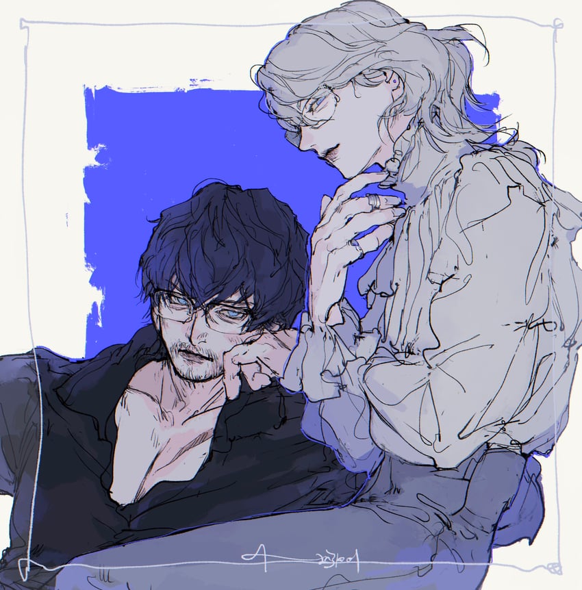 barnabas tharmr and sleipnir harbard (final fantasy and 1 more) drawn by dadadadadaist
