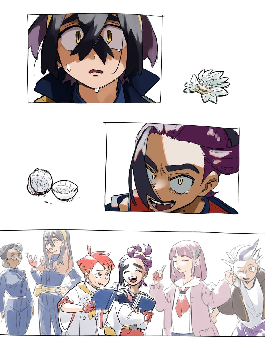 kieran, carmine, lacey, drayton, crispin, and 1 more (pokemon and 1 more) drawn by 101_(imai)