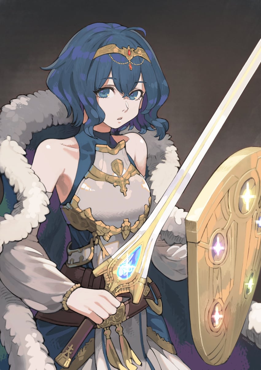lucina and female morgan (fire emblem and 2 more) drawn by jun_(navigavi)