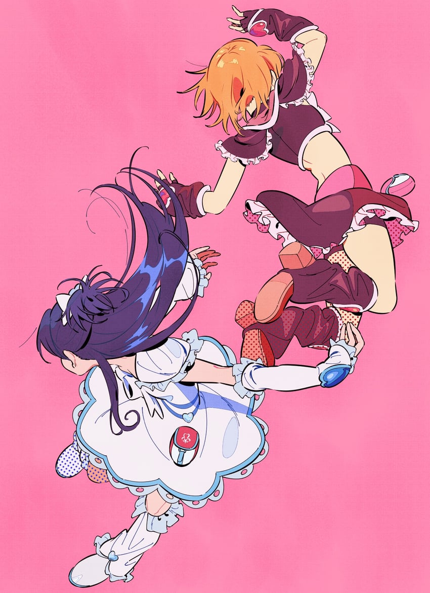 misumi nagisa, yukishiro honoka, cure black, and cure white (precure and 1 more) drawn by semham