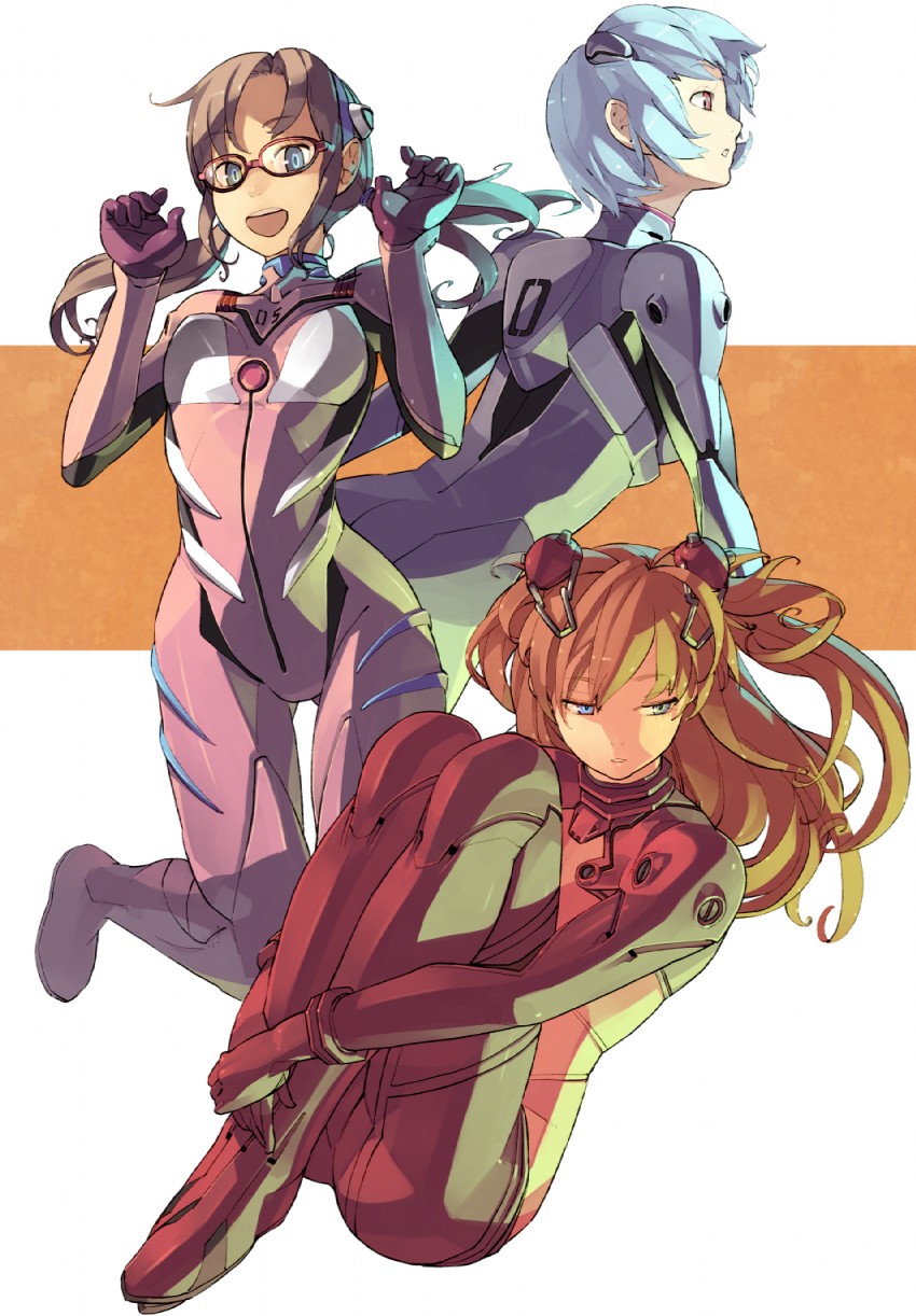 souryuu asuka langley, ayanami rei, and makinami mari illustrious (neon genesis evangelion and 2 more) drawn by shihou_(g-o-s)