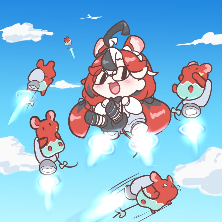 hakos baelz and mr. squeaks (hololive and 1 more) drawn by snowmya