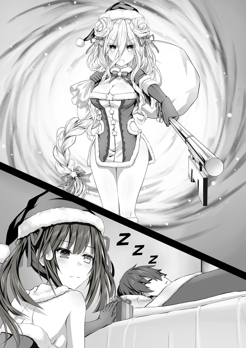 tokisaki kurumi, itsuka shido, and hoshimiya mukuro (date a live) drawn by tsubasaki