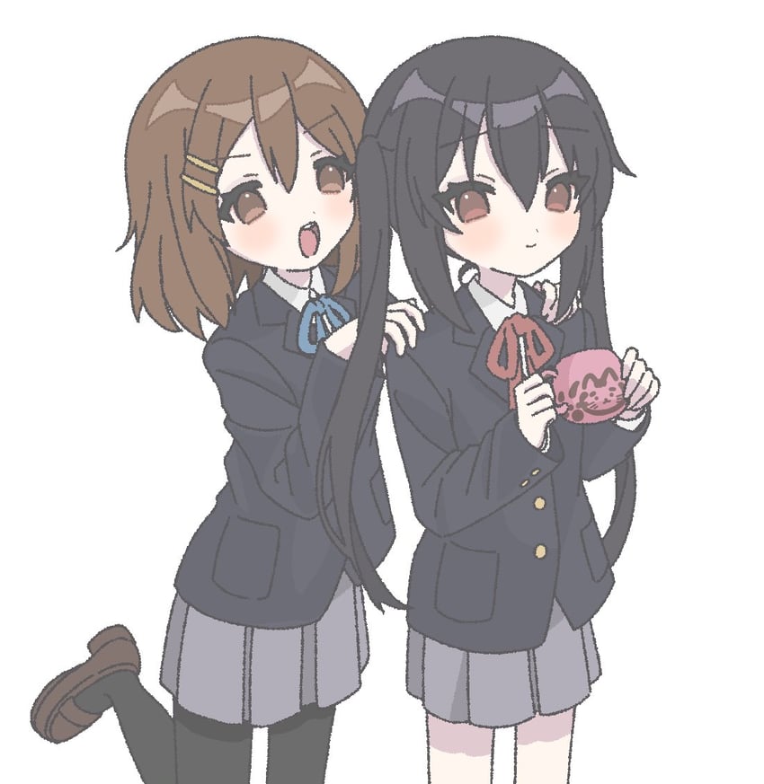 nakano azusa and hirasawa yui (k-on!) drawn by nanonome