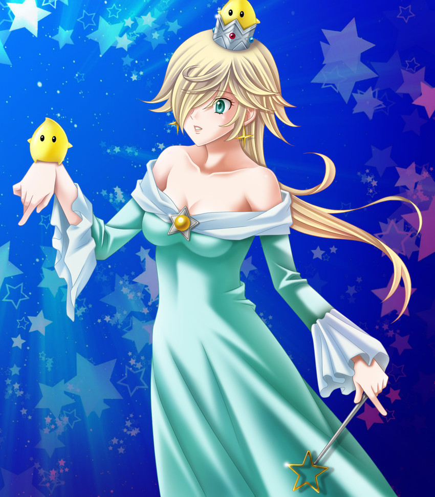 rosalina and luma (mario and 1 more) drawn by tamamon