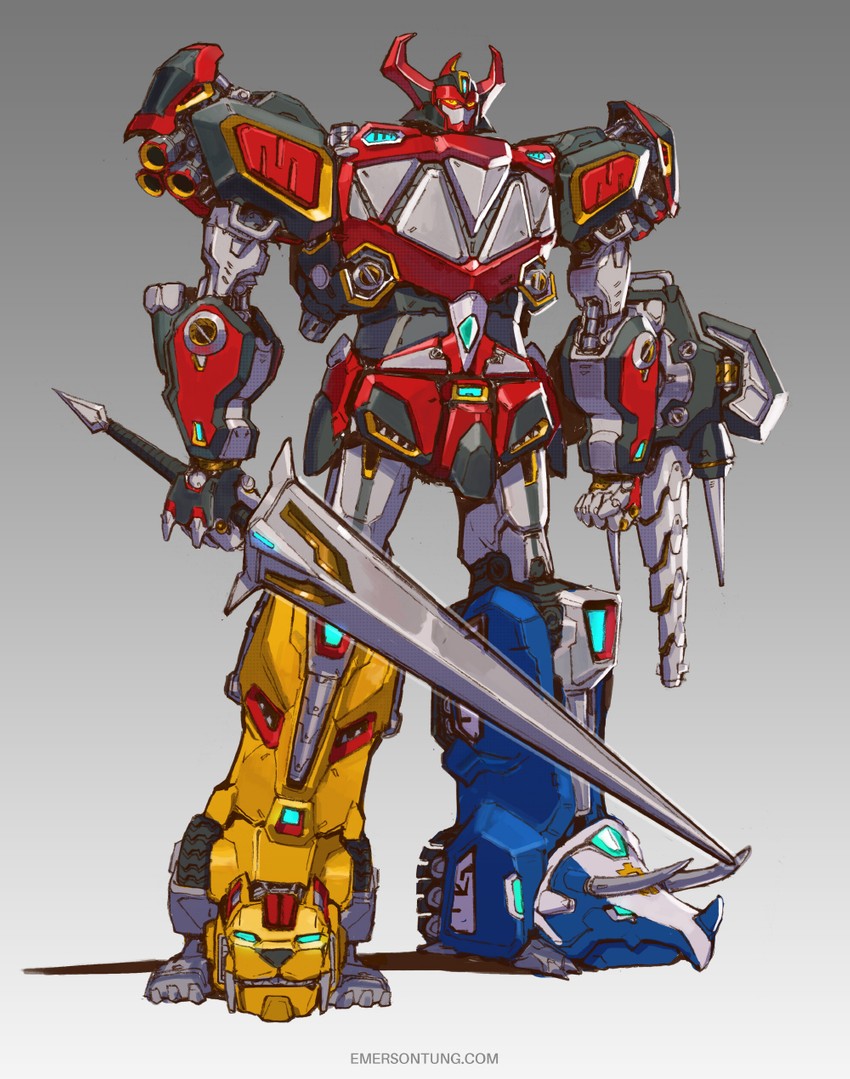 daizyuzin and dino megazord (super sentai and 3 more) drawn by emerson_tung