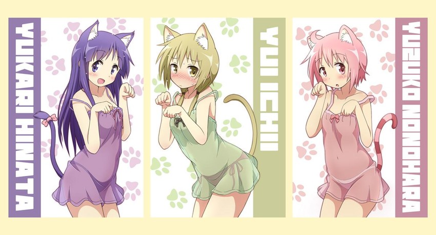 ichii yui, hinata yukari, and nonohara yuzuko (yuyushiki) drawn by mel_(melty_pot)