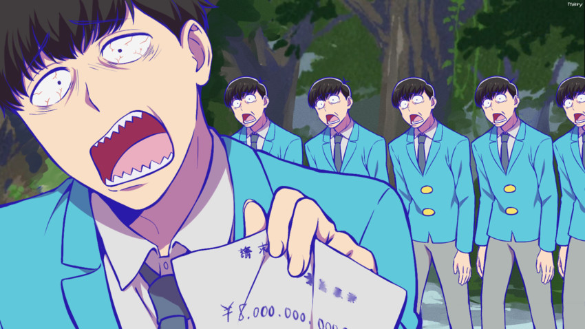 matsuno osomatsu, matsuno karamatsu, matsuno ichimatsu, matsuno jyushimatsu, matsuno choromatsu, and 1 more (osomatsu and 1 more) drawn by mery_(yangmalgage)