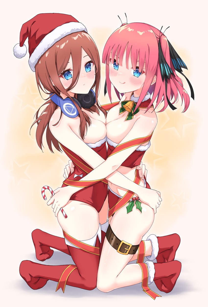 nakano nino and nakano miku (go-toubun no hanayome) drawn by profnote