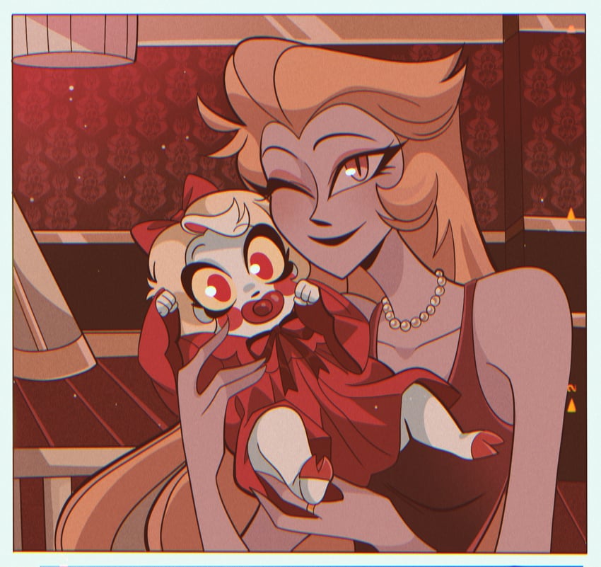 charlie morningstar and lilith (hazbin hotel) drawn by chandllucky