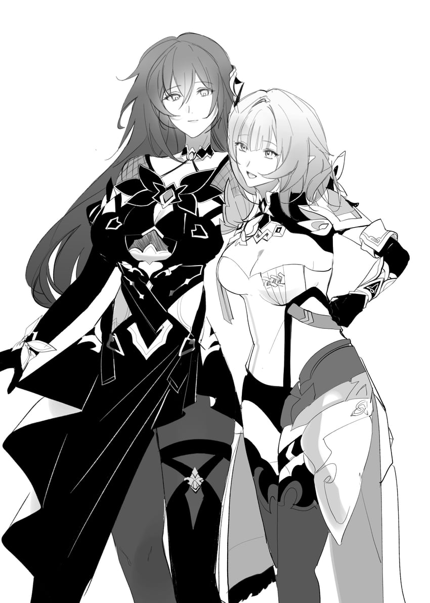 elysia and eden (honkai and 1 more) drawn by oldsprout1108