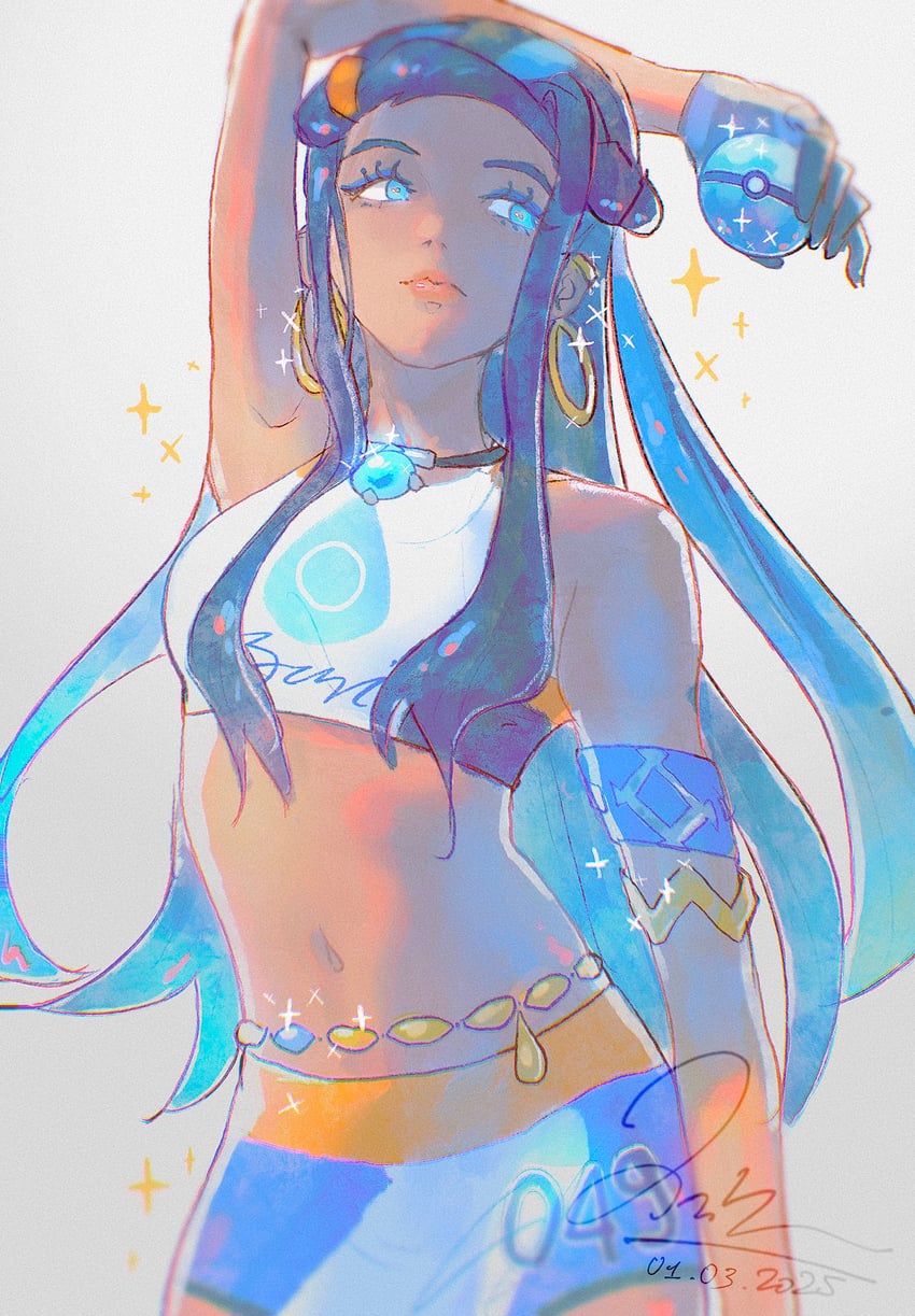 nessa (pokemon and 1 more) drawn by melia_art