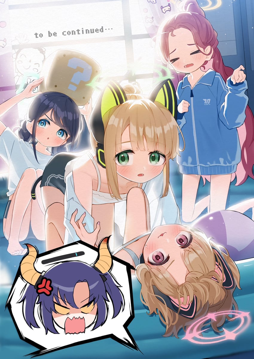 sensei, yuuka, doodle sensei, aris, momoi, and 2 more (blue archive) drawn by same_jarashi