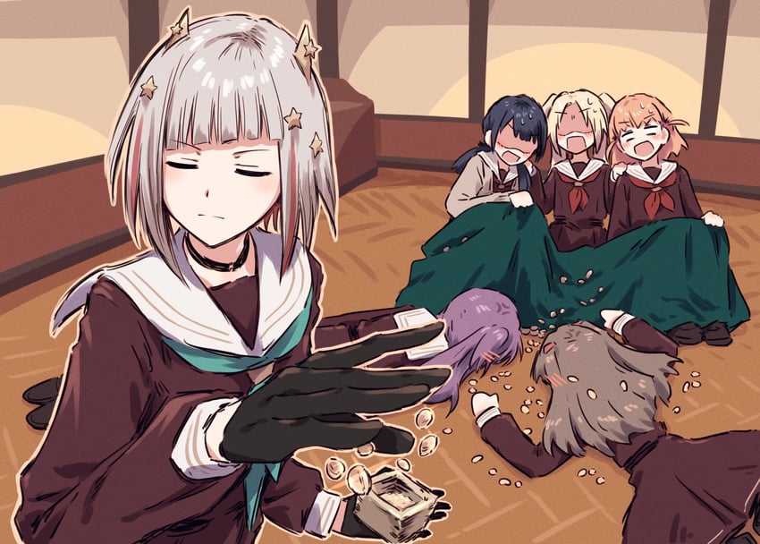 hinoshita kaho, fujishima megumi, otomune kozue, murano sayaka, yugiri tsuzuri, and 1 more (love live! and 1 more) drawn by bullfalk